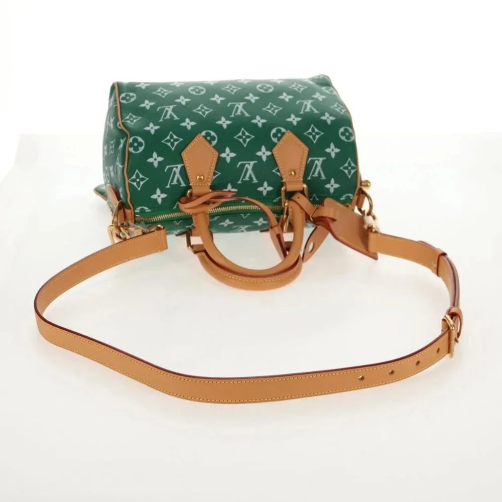 LOUIS VUITTON Monogram Speedy P9 Bandouliere 25 Bag Green M24423 LV Auth 139... - Picture 9 of 15